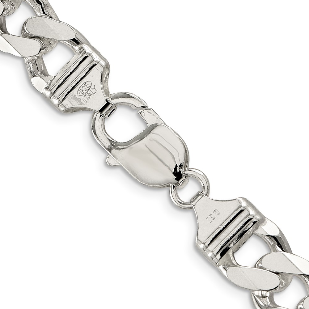 Sterling Silver 11.0mm PavÃ© Curb Chain (QCF300-24)