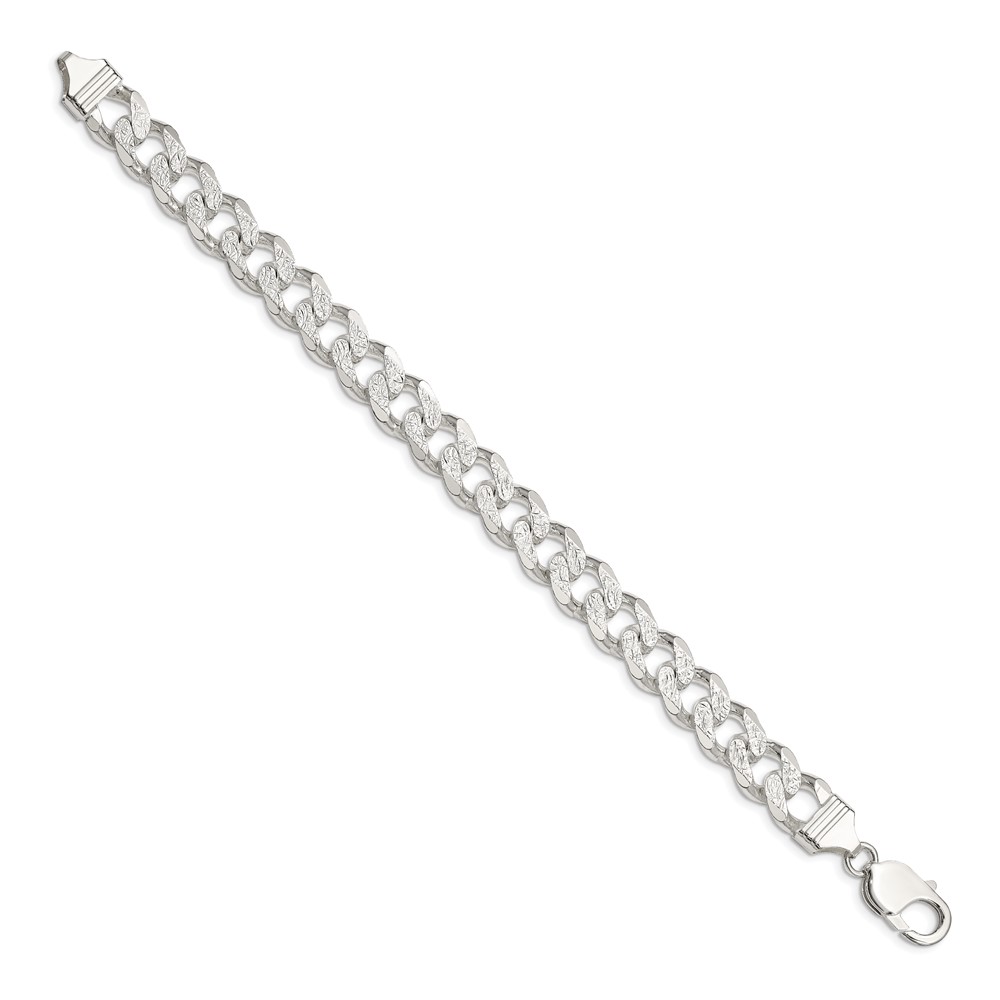 Sterling Silver 11.0mm PavÃ© Curb Chain (QCF300-8)