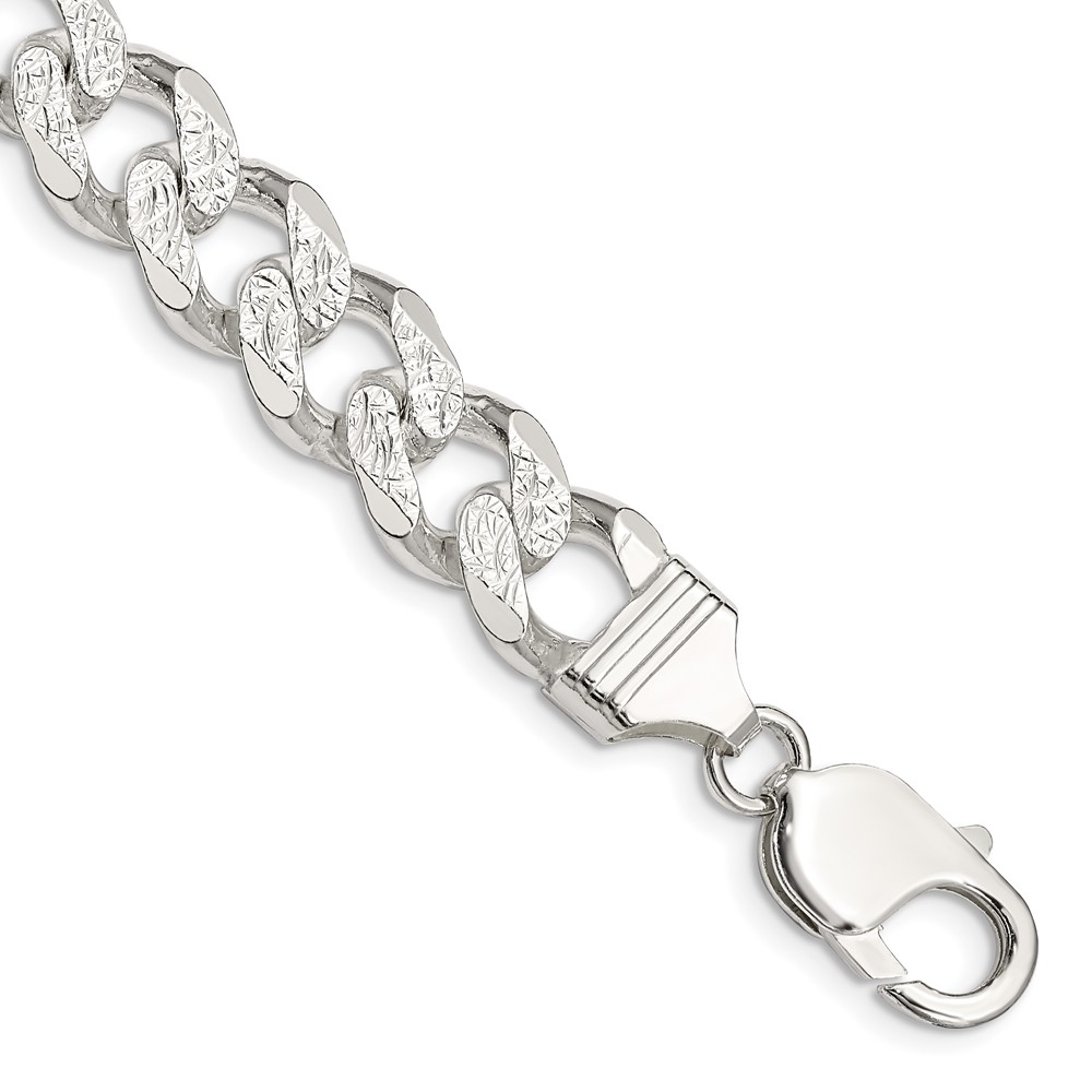 Sterling Silver 11.0mm PavÃ© Curb Chain (QCF300-8)