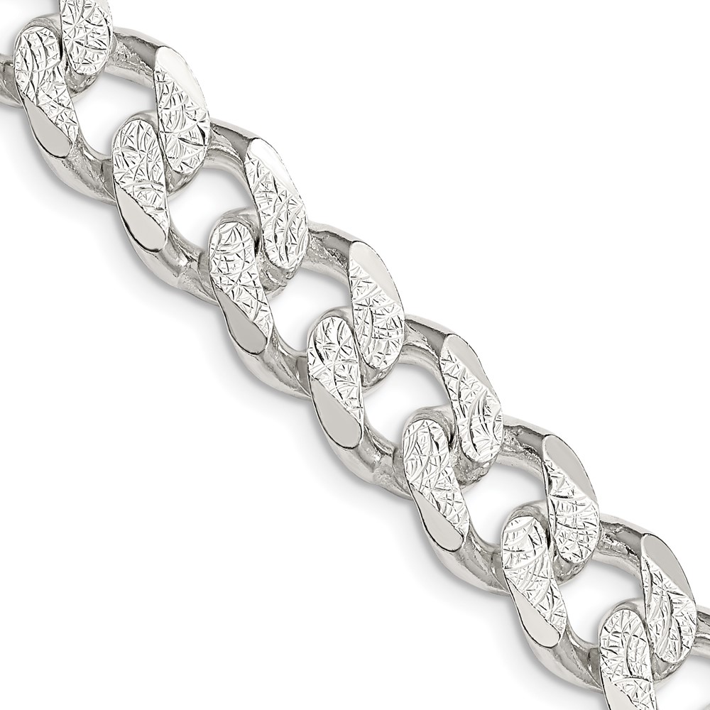 Sterling Silver 11.0mm PavÃ© Curb Chain (QCF300-20)