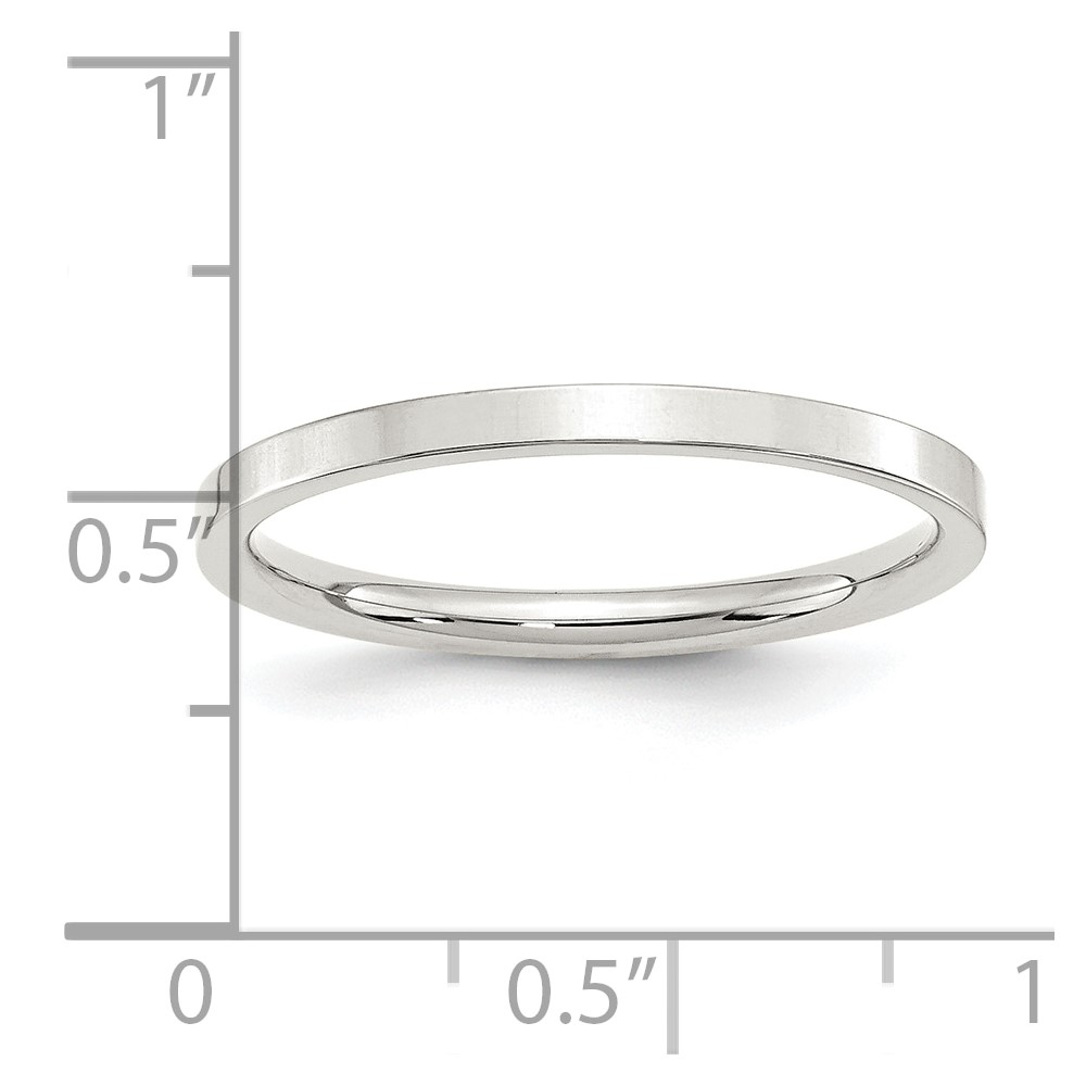 Sterling Silver 2mm Comfort Fit Flat Size 4 Band (QCFB020-4)