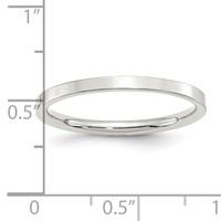 Sterling Silver 2mm Comfort Fit Flat Band view 3