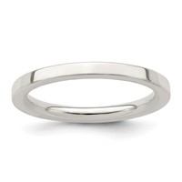 Sterling Silver 2mm Comfort Fit Flat Band view 1