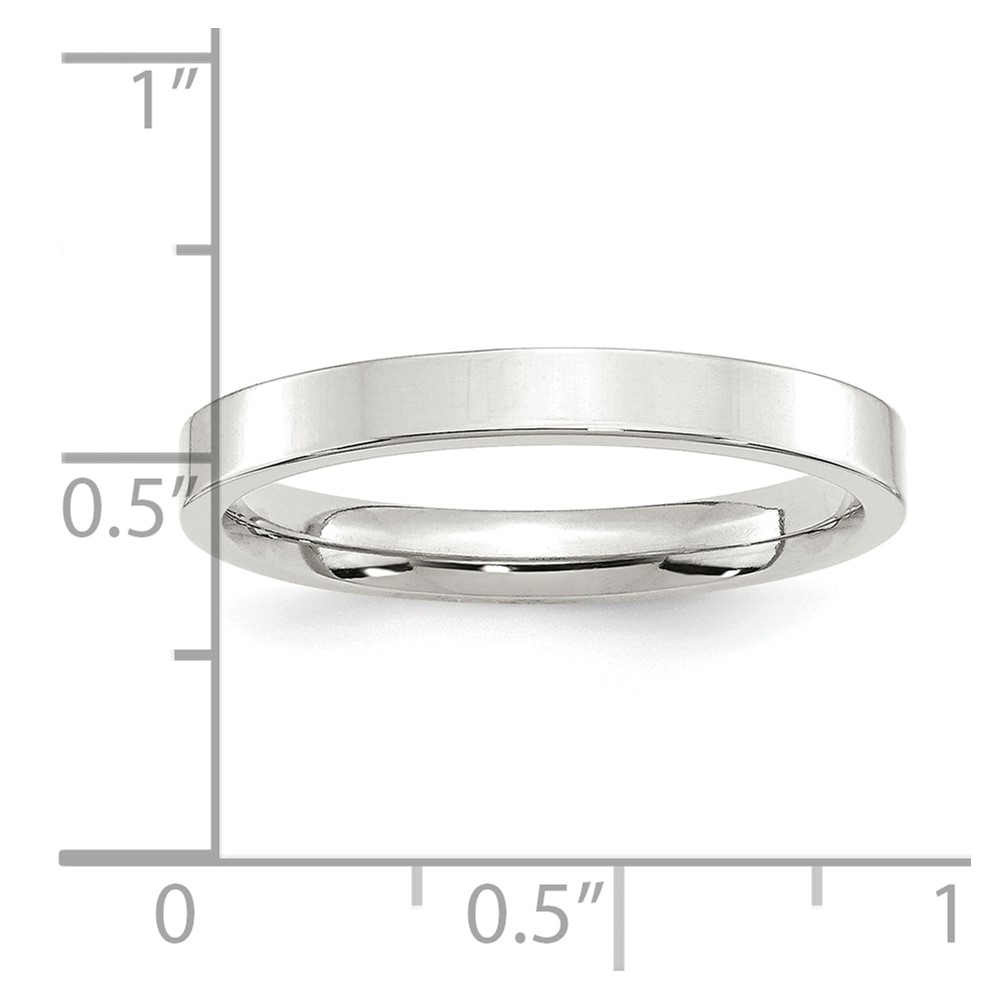 Sterling Silver 3mm Comfort Fit Flat Size 8 Band (QCFB030-8)