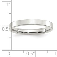 Sterling Silver 3mm Comfort Fit Flat Band view 3
