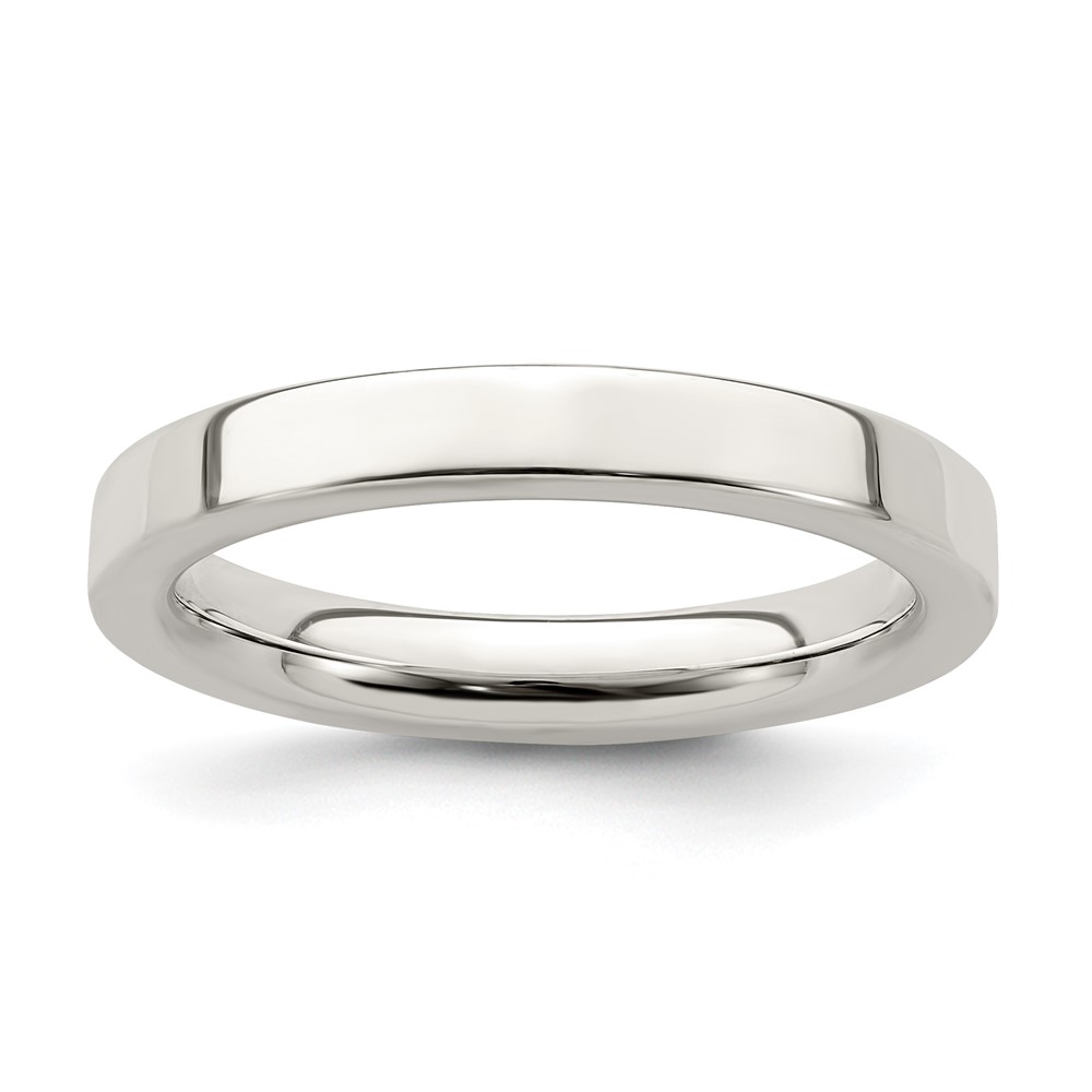 Sterling Silver 3mm Comfort Fit Flat Size 7 Band (QCFB030-7)