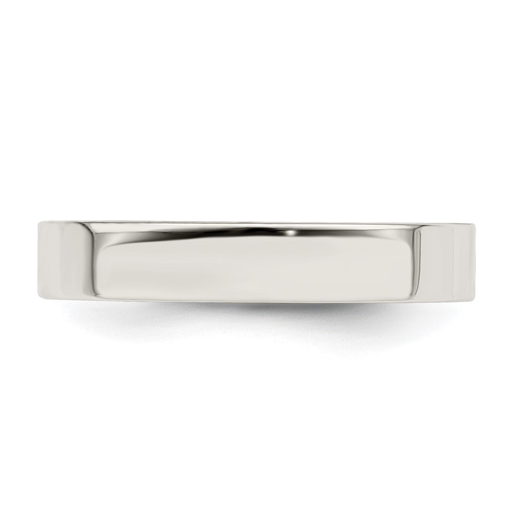 Sterling Silver 4mm Comfort Fit Flat Size 4 Band (QCFB040-4)