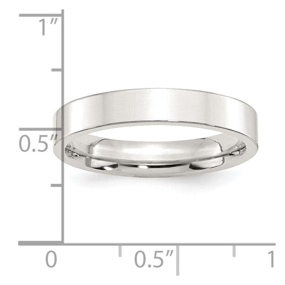 Sterling Silver 4mm Comfort Fit Flat Size 4 Band (QCFB040-4)