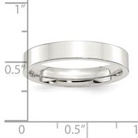 Sterling Silver 4mm Comfort Fit Flat Band view 3