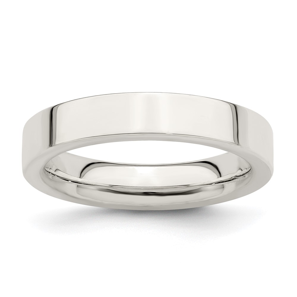 Sterling Silver 4mm Comfort Fit Flat Size 10 Band (QCFB040-10)