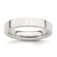 Sterling Silver 4mm Comfort Fit Flat Band view 1
