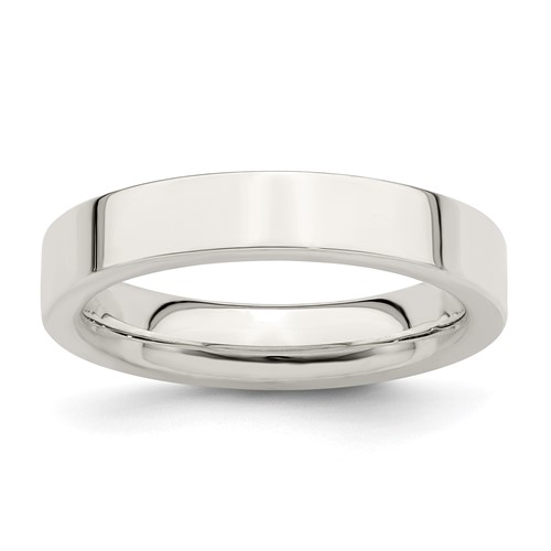 Sterling Silver 4mm Comfort Fit Flat Band, Size 4
