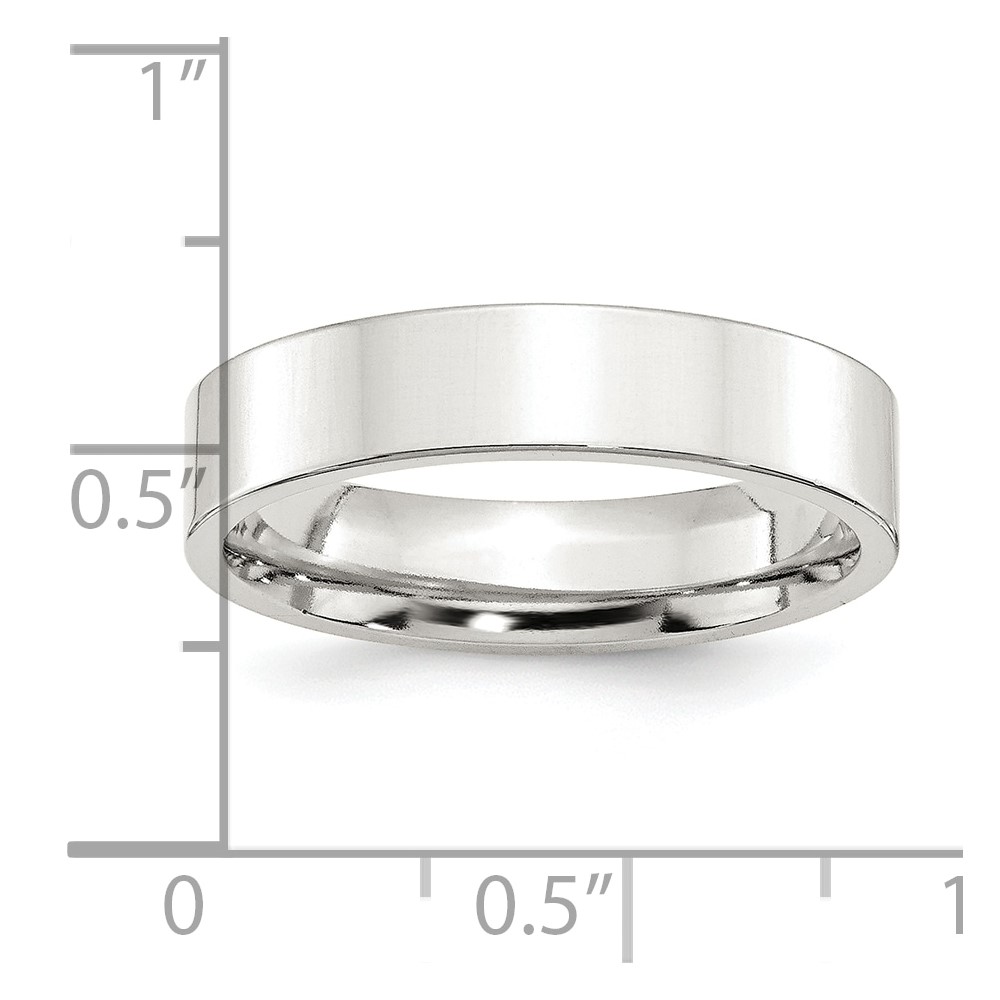 Sterling Silver 5mm Comfort Fit Flat Size 7.5 Band (QCFB050-7.5)