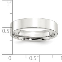 Sterling Silver 5mm Comfort Fit Flat Band view 3