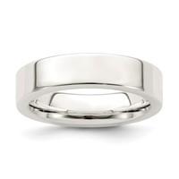 Sterling Silver 5mm Comfort Fit Flat Band view 1