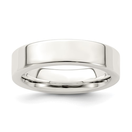 Sterling Silver 5mm Comfort Fit Flat Band, Size 4