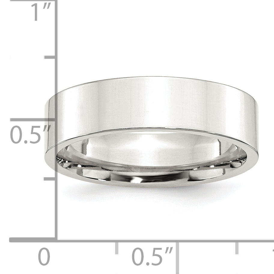 Silver 6mm Comfort Fit Flat Size 9 Band QCFB060 - Bild 3 von 6
