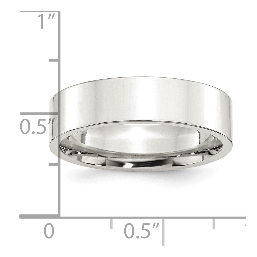 Sterling Silver 6mm Comfort Fit Flat Size 13 Band (QCFB060-13)