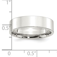 Sterling Silver 6mm Comfort Fit Flat Band - Size 4 view 3