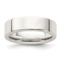 Sterling Silver 6mm Comfort Fit Flat Band - Size 4 view 1