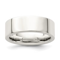 Sterling Silver 7mm Comfort Fit Flat Band view 1