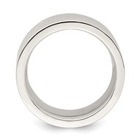 Sterling Silver 9mm Comfort Fit Flat Band view 2