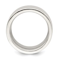 Sterling Silver 10mm Comfort Fit Flat Band view 2