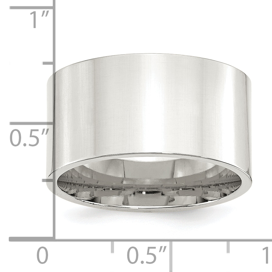 Silver 12mm Comfort Fit Flat Size 5 Band QCFB120