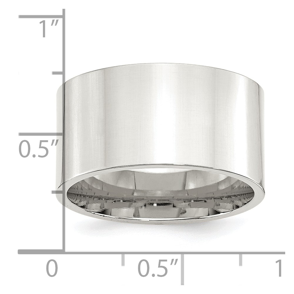 Sterling Silver 12mm Comfort Fit Flat Size 12.5 Band (QCFB120-12.5)