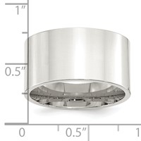 Sterling Silver 12mm Comfort Fit Flat Size 5 Band view 3