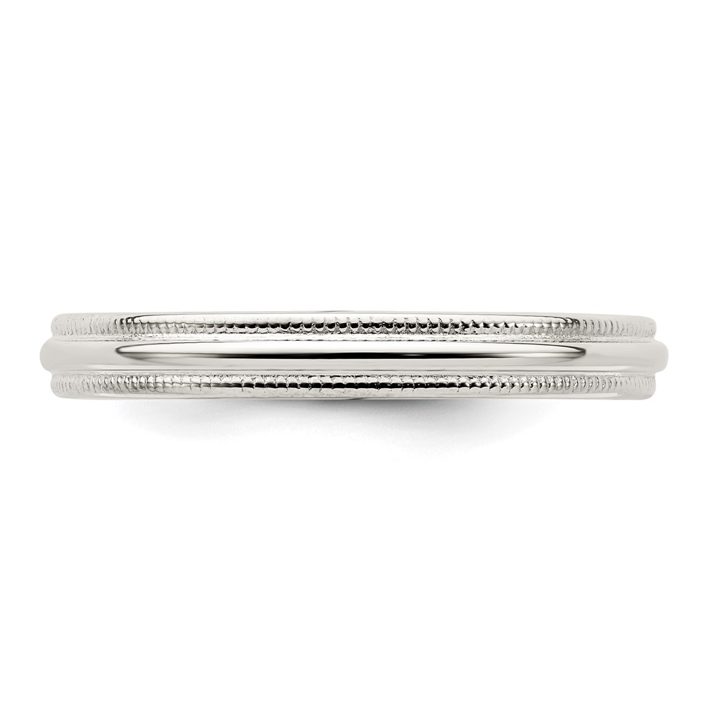 Sterling Silver 3mm Comfort Fit Half Round Milgrain Size 13 Band (QCFM030-13)