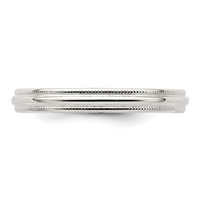 Sterling Silver 3mm Comfort Fit Half Round Milgrain Band view 4