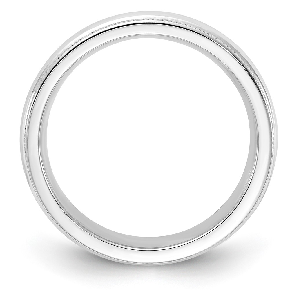 Sterling Silver 4mm Comfort Fit Half Round Milgrain Size 5 Band (QCFM040-5)
