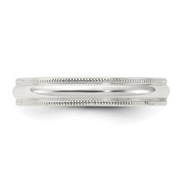 Sterling Silver 4mm Comfort Fit Half Round Milgrain Band view 3