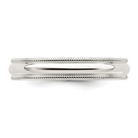 Sterling Silver 4mm Comfort Fit Half Round Milgrain Band view 5