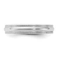 Sterling Silver Rhodium-plated 4mm Comfort Fit Milgrain Band view 3