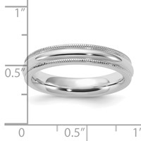 Sterling Silver Rhodium-plated 4mm Comfort Fit Milgrain Band view 5