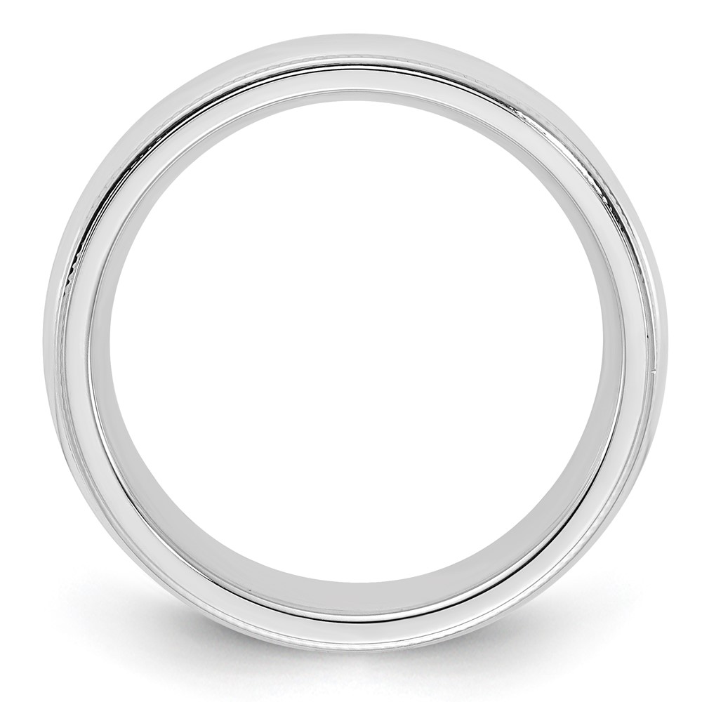 Sterling Silver 5mm Comfort Fit Half Round Milgrain Size 7 Band (QCFM050-7)