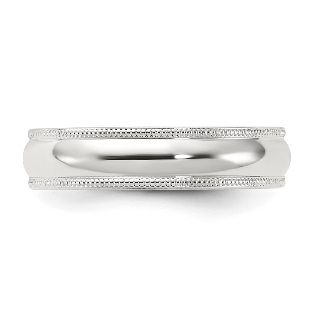 Sterling Silver 5mm Comfort Fit Half Round Milgrain Size 7 Band (QCFM050-7)