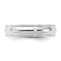 Sterling Silver 5mm Comfort Fit Half Round Milgrain Band view 3