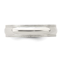 Sterling Silver 5mm Comfort Fit Half Round Milgrain Band view 5