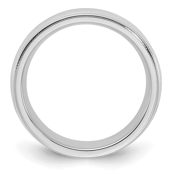 Sterling Silver Rhodium-plated 5mm Comfort Fit Milgrain Size 4 Band