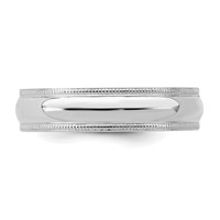 Sterling Silver Rhodium-plated 5mm Comfort Fit Milgrain Band view 4