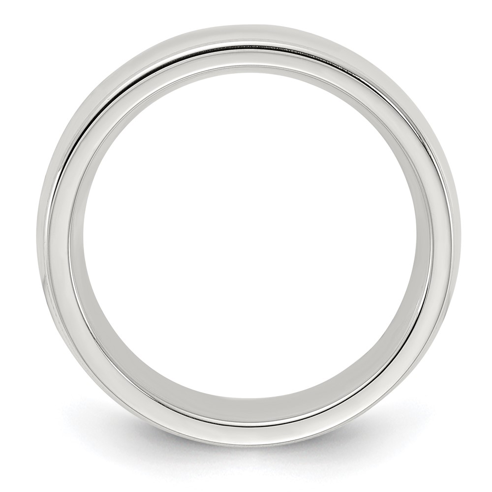 Sterling Silver 6mm Comfort Fit Half Round Milgrain Size 5 Band (QCFM060-5)