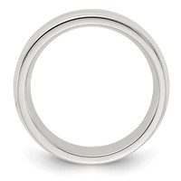 Sterling Silver 6mm Comfort Fit Half Round Milgrain Band view 2