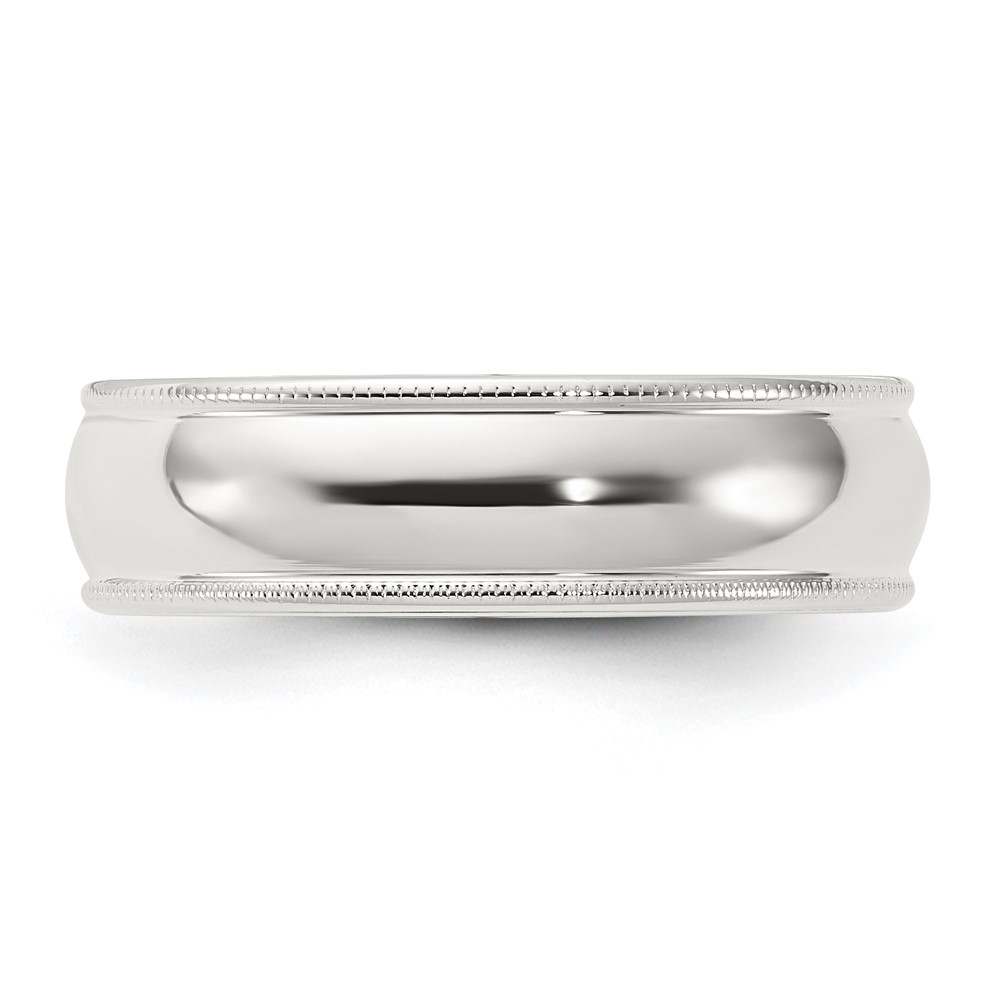 Sterling Silver 6mm Comfort Fit Half Round Milgrain Size 5 Band (QCFM060-5)