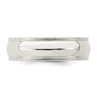 Sterling Silver 6mm Comfort Fit Half Round Milgrain Band view 5
