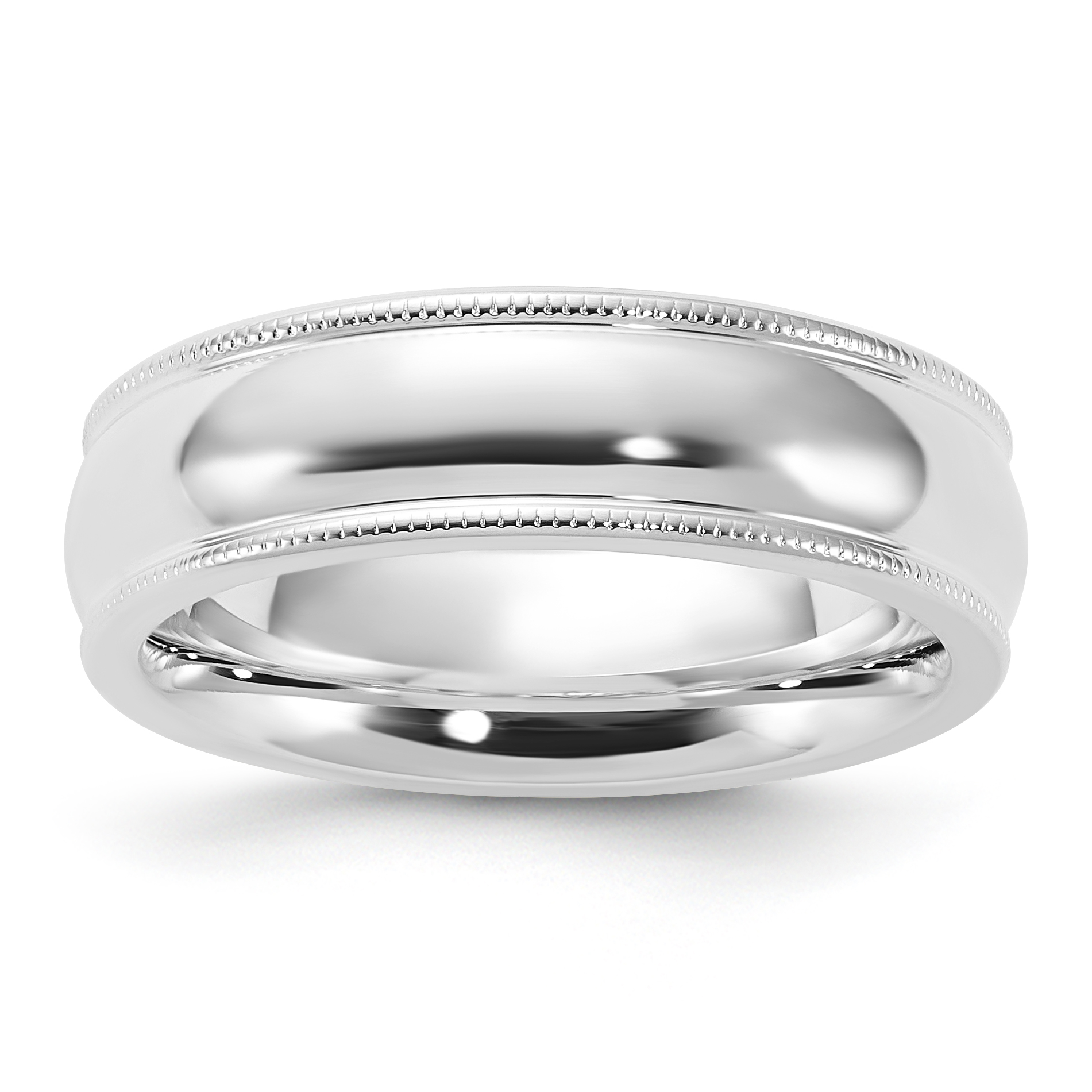 Sterling Silver 6mm Comfort Fit Half Round Milgrain Size 12.5 Band (QCFM060-12.5)