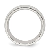 Sterling Silver 7mm Comfort Fit Half Round Milgrain Band view 2