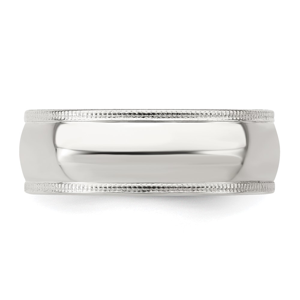 Sterling Silver 7mm Comfort Fit Half Round Milgrain Size 7 Band (QCFM070-7)